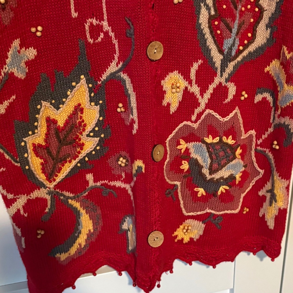 Susan‎ Bristol Women's Vintage Embroidered Short Sleeve Cardigan in Size M - Picture 4 of 10